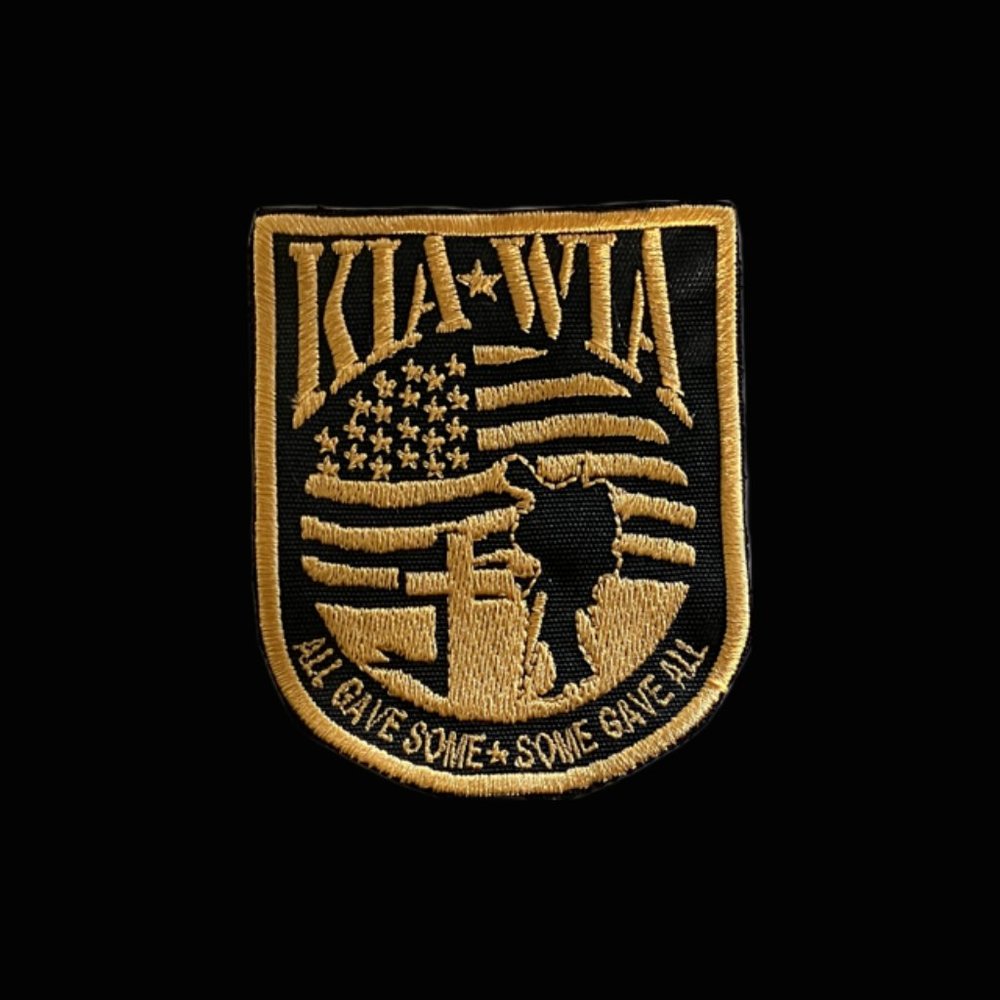 KIA-WIA patch Killed in Action Wounded in Action patch GOLD Tone with velcro